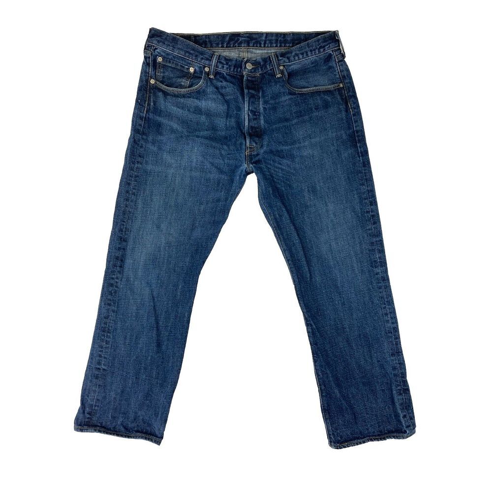 Levi's‎ 501 Button Fly Denim Jeans Mens Blue Size 38x30 (36x29 Measured)